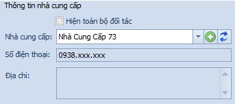 Thông tin Nhà cung cấp